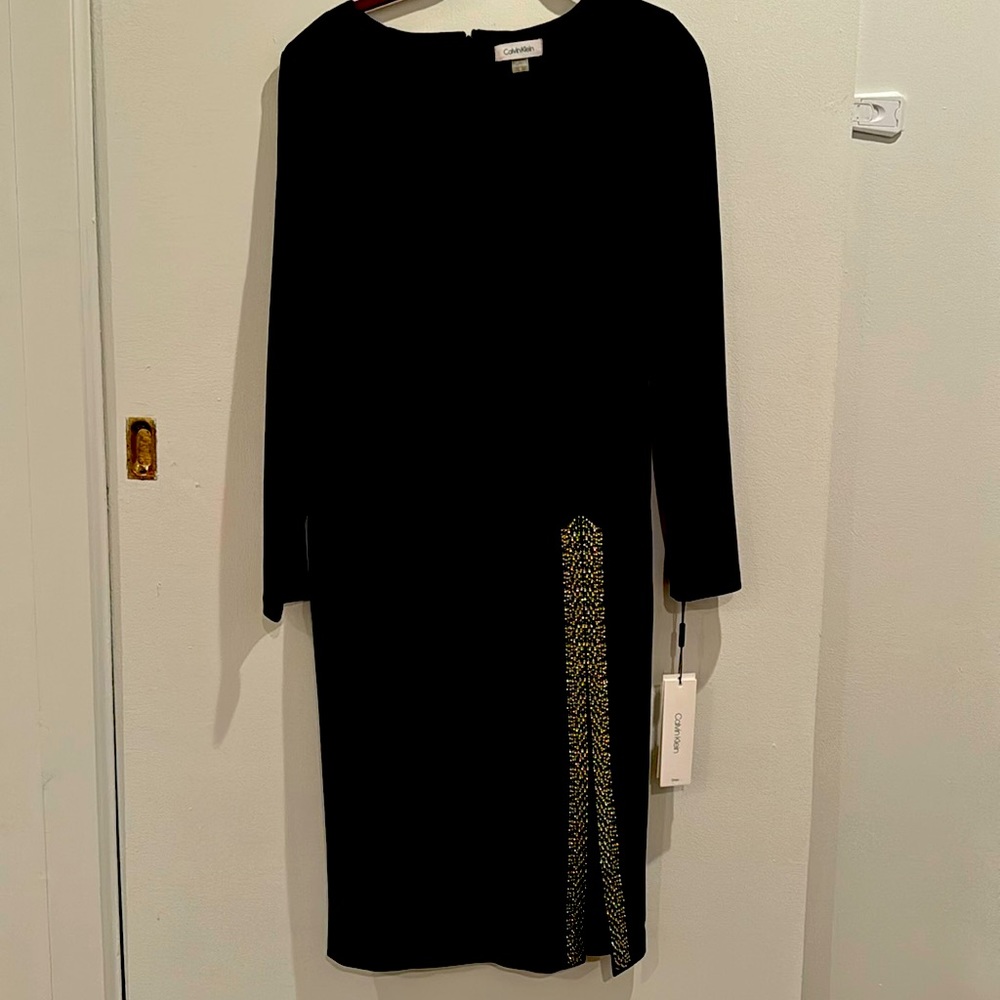 BRAND NEW: Calvin Klein LBD w/ Crystal Detail